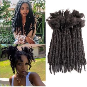 12 Inch, 1B-30 Strands Dreadlock Extensions Human Hair, 0.8cm Thickness